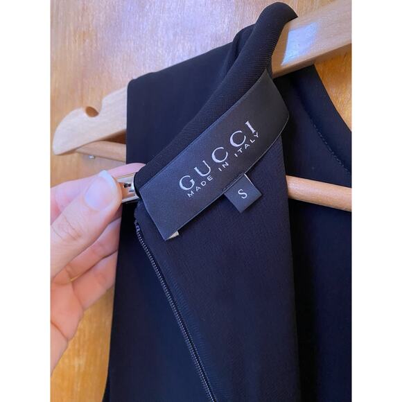 Gucci Avant Garde Midi Sheath Dress 90s Minimalist Bodycon Knot Jersey Y2K Sz S - Picture 13 of 15